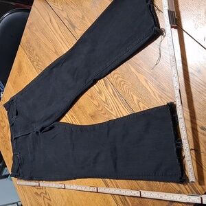 MOTHER Jeans Womens 28 BLACK Raw Hem HUSTLER ANKLE  BOOTCUT Denim Preowned FRAY